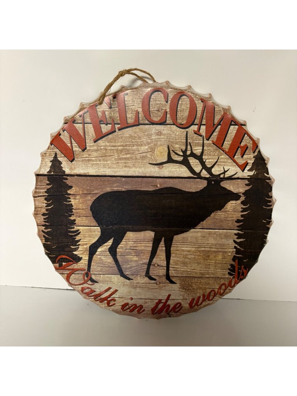 Welcome Rustic Deer Metal Wall Sign Cabin or Lodge Decor